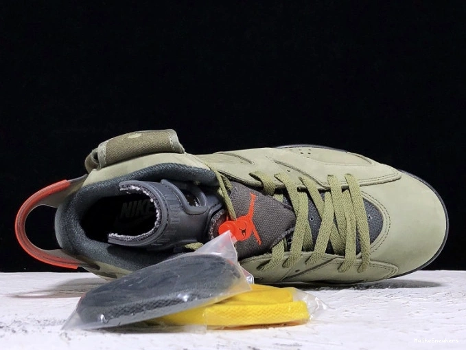 MaikeSneakers CN1084-200 Air Medium Travis x Jordan 6 Olive Scott 0728